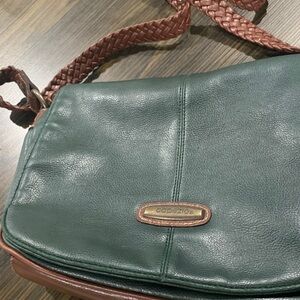 Capezio Forest Green and Chestnut Crossbody Bag